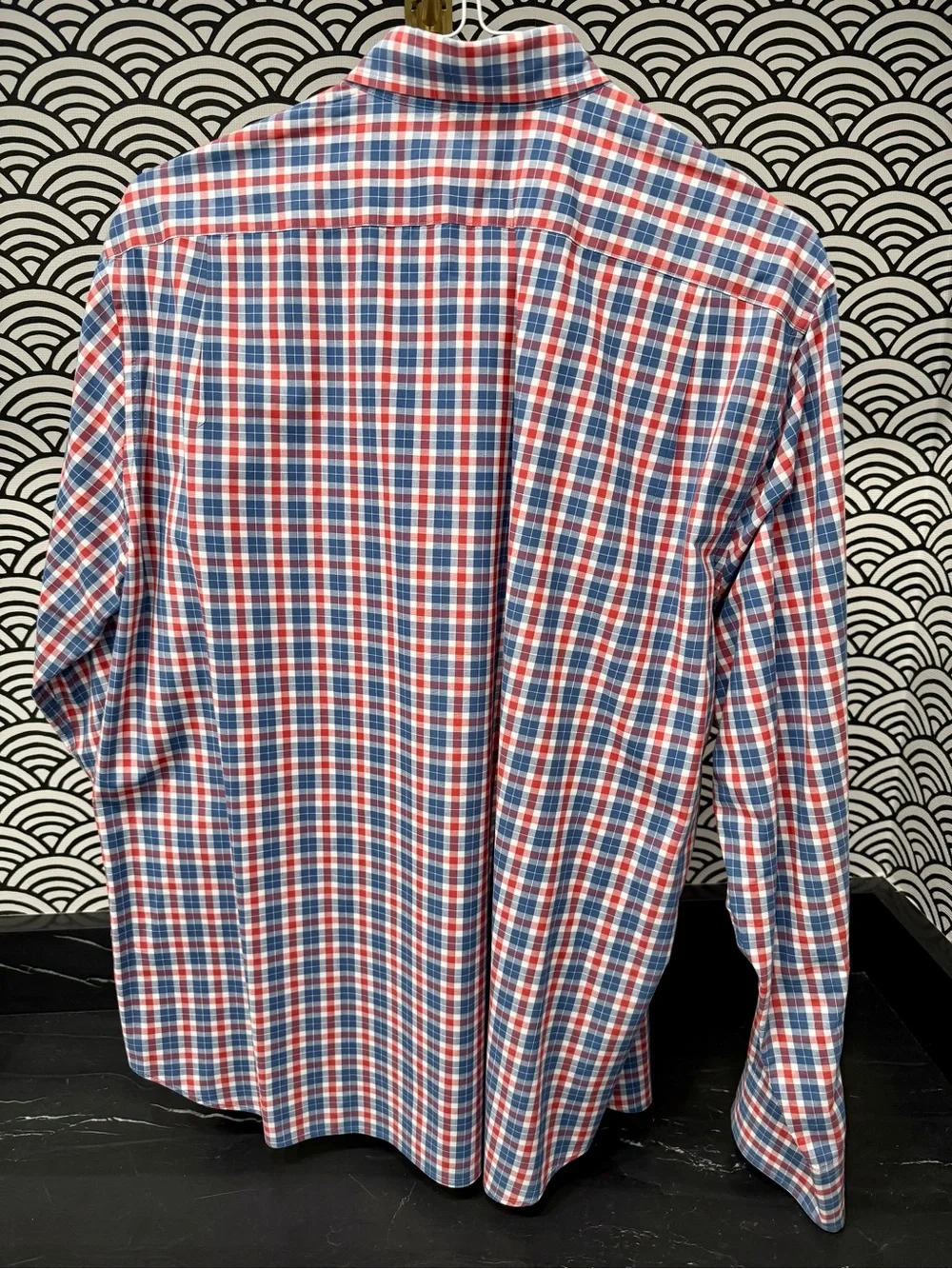J. Crew Men's Red, White & Blue Plaid Button-Down Shirt